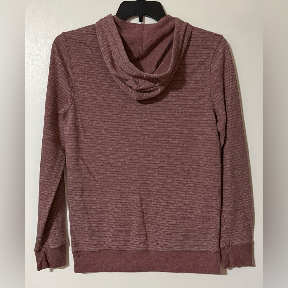 Sonoma Women's Burgundy Striped Hoodie - Picture 3 of 4
